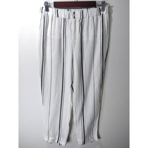 3/$20 Thread & Supply White Striped Slim Straight Rayon Ankle Pants Size S